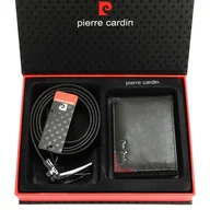 Paski - PIERRE CARDIN Zestaw prezentowy Męski Portfel + Pasek ZG-107 - miniaturka - grafika 1