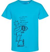 Piłka nożna - T-shirt z krótkim rękawem dla chłopca, z piłkarzem, niebieski 3-8 lat - miniaturka - grafika 1