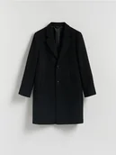 Płaszcze męskie - Reserved - Płaszcz z domieszką wełny - czarny - miniaturka - grafika 1
