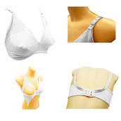 Biustonosze ciążowe - Biustonosz Ciążowy Do Karmienia Biały Stanik Miękki r. 36/80C Wygodny - miniaturka - grafika 1