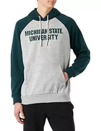 Bluzy męskie - Champion Męska bluza z kapturem Legacy College Heavy Powerblend, (szary melanż, butelka zielona), XXL - miniaturka - grafika 1