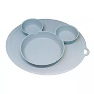 Miseczki i talerzyki dla dzieci - MYROYS, Silikonowy talerzyk z przyssawką Niebieski - miniaturka - grafika 1