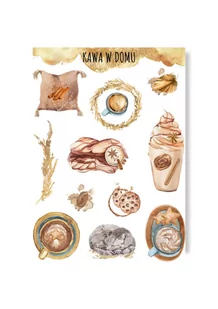 Naklejki Kawa Do Planera Kalendarza Albumu Boho - Scrapbooking - miniaturka - grafika 1