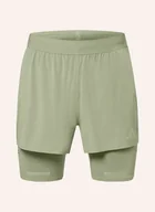 Spodenki damskie - Adidas Szorty Do Biegania 2 W 1 Ultimate Hi Vis gruen - miniaturka - grafika 1