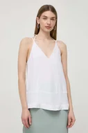 Bluzki damskie - Armani Exchange top kolor biały gładka 3DYH45 YN9RZ - miniaturka - grafika 1