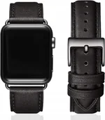 Akcesoria do zegarków - PASEK SKÓRZANY CZARNY DO APPLEWATCH 42/44/45mm - miniaturka - grafika 1