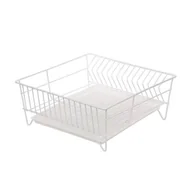 Suszarki do naczyń - Suszarka zlewozmywakowa kwadrat 32 cm biała z tacką - miniaturka - grafika 1