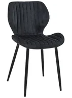 Krzesła - Czarne tapicerowane krzesło z metalowymi nogami G2-K93 - miniaturka - grafika 1