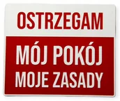 Tablice i flipcharty - Tabliczka na drzwi Mój pokój moje zasady Czerwona - miniaturka - grafika 1