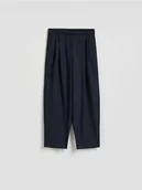 Spodnie damskie - Reserved - Spodnie barrel leg - granatowy - miniaturka - grafika 1