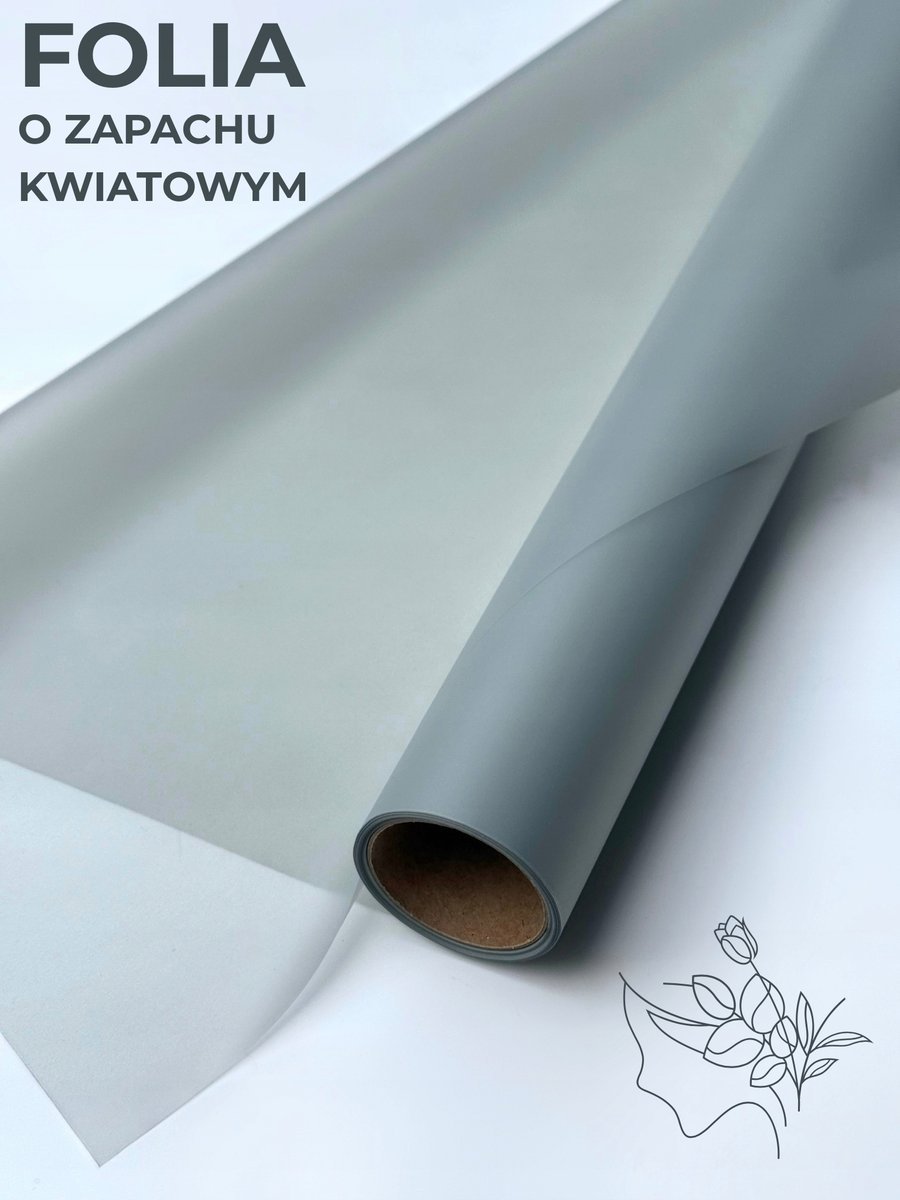 Matowa folia do pakowania o zapachu róży 50cmX9m Grafit, Cool Gray 4