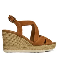 Espadryle damskie - Espadryle Geox D Ponza D35GVC 00021 C6001 Brązowy - miniaturka - grafika 1