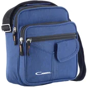 Torby męskie - TORBA MĘSKA NA RAMIĘ SASZETKA SPORTOWA MIEJSKA BAG NIEBIESKA - miniaturka - grafika 1