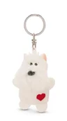 Plecaki - Breloczek pies z sercem 5cm - biały - Lojalny towarzysz dla wszystkich grup wiekowych z karabińczykiem, idealny do plecaka, torby, smyczy lub kluczy 62083 - miniaturka - grafika 1