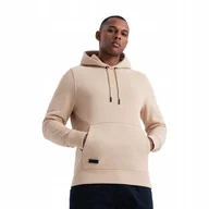 Bluzy męskie - Bluza męska bawełniana z kapturem BASIC beżowa V6 OM-SSBN-0161 M - miniaturka - grafika 1