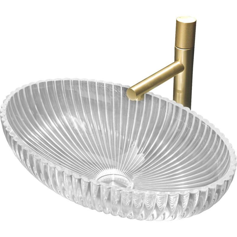 Mexen Zira szklana umywalka nablatowa 53 x 35 cm, transparent - 24175300