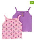 Kaftaniki dla niemowląt - carter's Topy (2 szt.) w kolorze jasnoróżowo-fioletowym - miniaturka - grafika 1