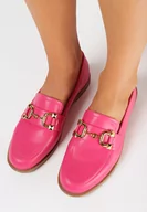 Mokasyny damskie - Fuksjowe Klasyczne Mokasyny z Elegancką Klamerką Alcmeria - miniaturka - grafika 1