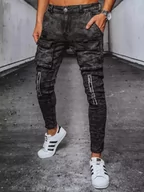 Spodnie męskie - Spodnie męskie jeansowe bojówki czarne Dstreet UX3580-32 - miniaturka - grafika 1