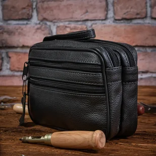Saszetka Męska na Dokumenty do Ręki Skórzana Podwójna Belveder M2D - Torby męskie - miniaturka - grafika 1