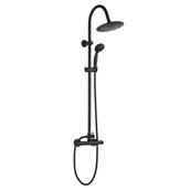 Zestawy prysznicowe - INVENA DESZCZOWNIA GRACJA Z BATERIĄ TERMOSTATYCZNĄ SLIM, CZARNA - miniaturka - grafika 1