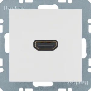 Hager Polo Gniazdo HDMI z przyłączem 90st. śnieżnobiały mat S.1/B.1/B.3/B.7 Glas 3315431909 3315431909 - Gniazdka elektryczne - miniaturka - grafika 1