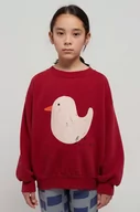 Bluzy dla dziewczynek - Bobo Choses bluza bawełniana dziecięca kolor czerwony z nadrukiem - miniaturka - grafika 1