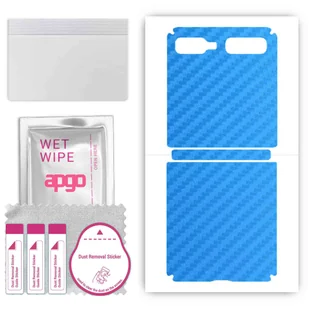 Folia naklejka skórka strukturalna na TYŁ do Samsung Galaxy Z Flip 5G -  Carbon Niebieski - apgo SKINS - Szkła hartowane na telefon - miniaturka - grafika 1