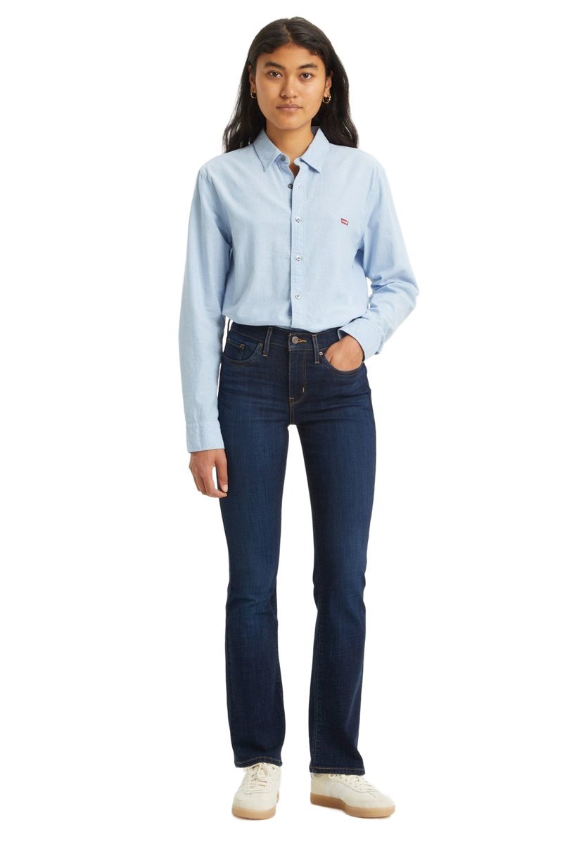 LEVI'S DAMSKIE SPODNIE JEANSOWE DŁUGIE DZWONY GRANATOWE 31/34 6BA