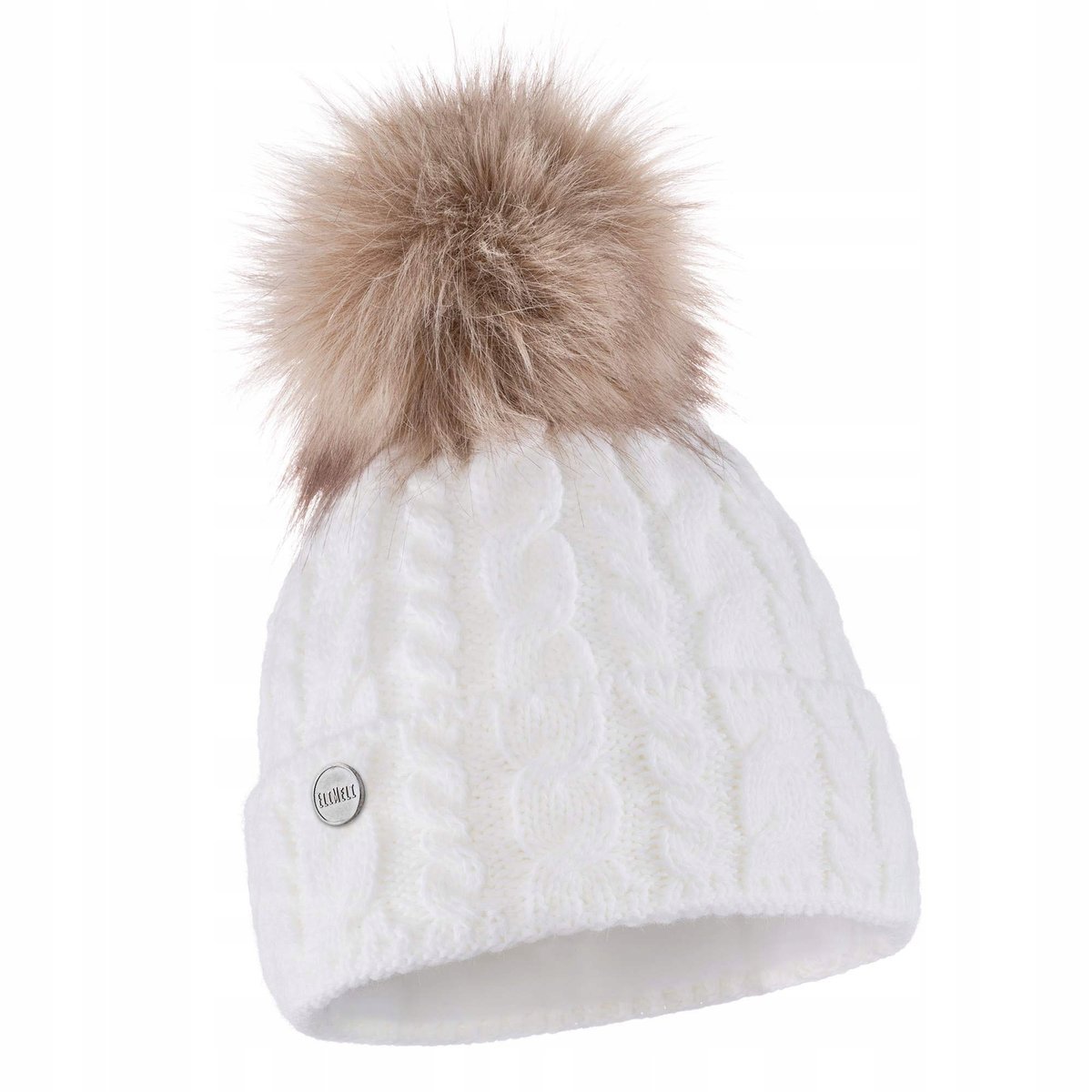 ELIMELI Damska Ciepła Czapka Zimowa Biała