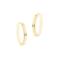 Biżuteria dla dzieci - Srebrne pozłacane kolczyki 925 podwójne koła - miniaturka - grafika 1