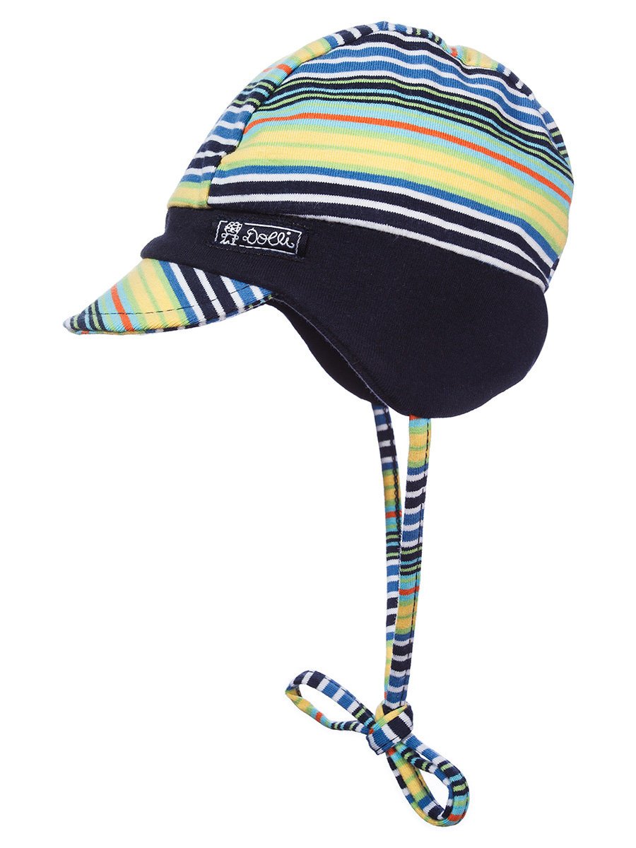 Chłopięca wiązana czapka w paski z daszkiem Döll