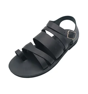 Czarne sandały męskie z paskami z naturalnej skóry SANDINISTA S4801 [Rozmiar: 46] - Sandały męskie - miniaturka - grafika 1