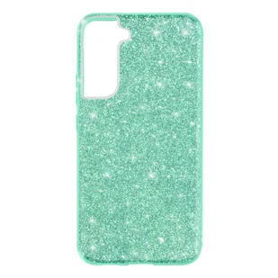 Etui Samsung Galaxy S22 półsztywne silikonowe zdejmowane brokatowe zielone - Etui i futerały do telefonów - miniaturka - grafika 1