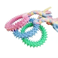 Zabawki dla psów - Grtzak Dla Psa Zabawka Miekki Ring Ze Sznurkiem Dla Szczeniaka - miniaturka - grafika 1