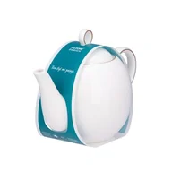 Dzbanki i imbryki - Imbryk porcelanowy Bella złota linia 900 ml opaska PVC beżowy - miniaturka - grafika 1