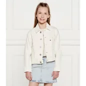 Kurtki i płaszcze dla dziewczynek - Tommy Hilfiger Jeansowa kurtka | Regular Fit - miniaturka - grafika 1
