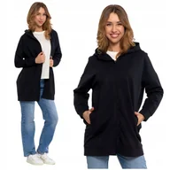 Bluzy damskie - LUŹNA BLUZA DAMSKA DRESOWA ROZPINANA DŁUGA GŁADKA Z KAPTUREM MORAJ XL/XXL - miniaturka - grafika 1