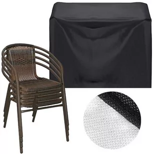 Pokrowiec na krzesła ogrodowe 70x70x125cm cm plandeka wodoodporna czarna - Pokrowce na meble ogrodowe - miniaturka - grafika 1