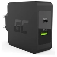 Ładowarki do telefonów - Green Cell GreenCell Ładowarka USB-C 45W Power Delivery z przewodem USB-C i dodatkowym portem USB CHAR10 - miniaturka - grafika 1