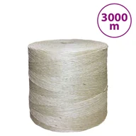 Pasmanteria - vidaXL Sznur, sizal 100%, 2 mm, 3000 m - miniaturka - grafika 1