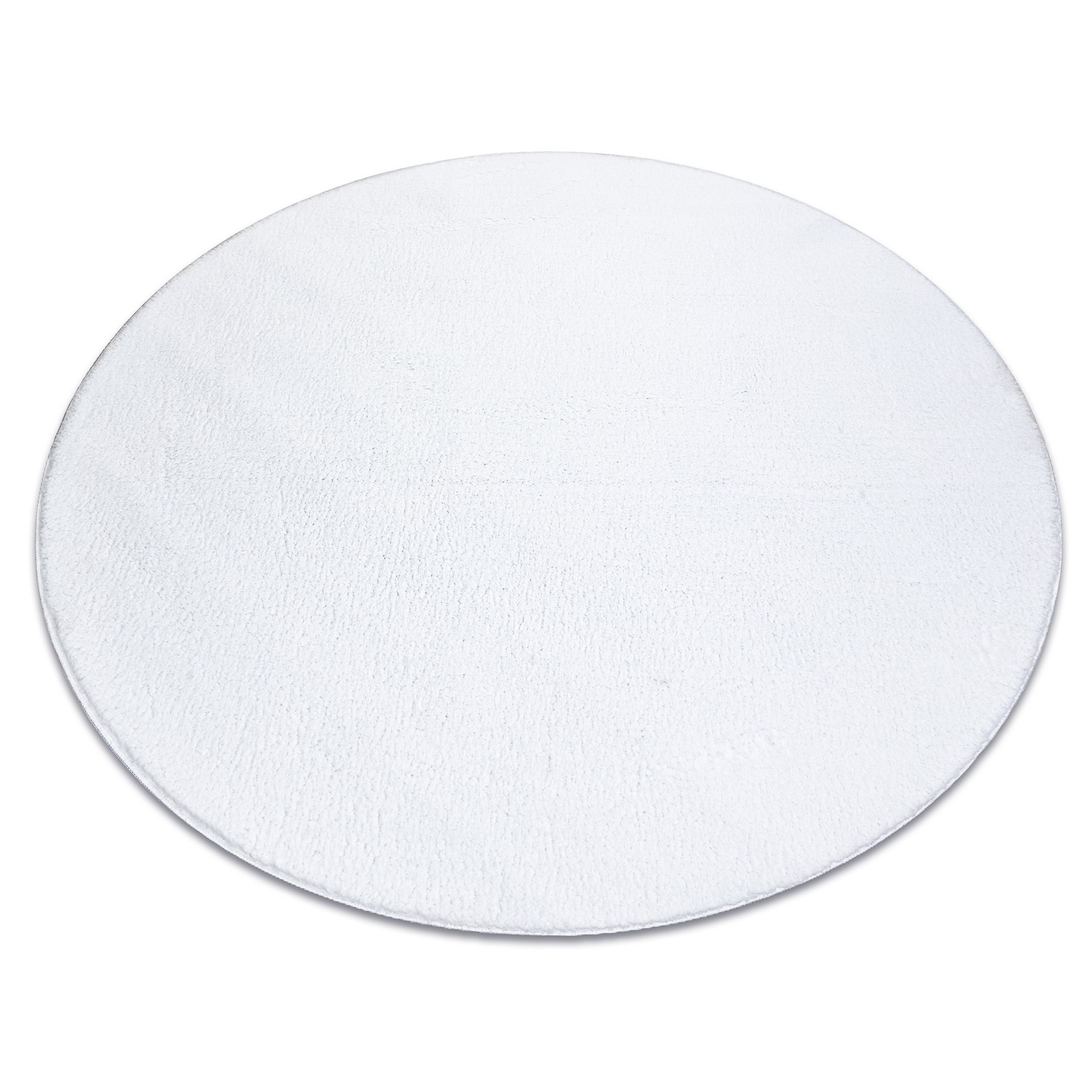 Dywan LINDO koło do prania, antypoślizgowy, Shaggy biały koło 80 cm