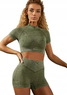 Koszulki i topy damskie - Bo+tee Top Damski Zielony Prążkowany XL 0a7f1_b* T3a - miniaturka - grafika 1