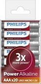 Baterie i akcesoria - Philips BATERIA PHILIPS AAA LR03 20SZT BATERIE POWER ALKALINE LR03P20T/10> - miniaturka - grafika 1