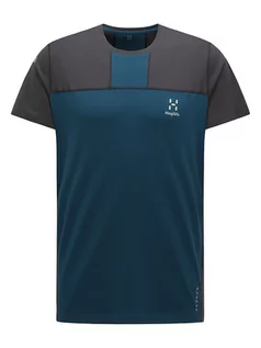 Koszulki sportowe męskie - Haglöfs Koszulka funkcyjna "L.I.M Strive" w kolorze niebiesko-antracytowym - grafika 1