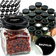 Pojemniki kuchenne - 24x POJEMNIKI NA PRZYPRAWY MIÓD SŁOIKI SŁOICZKI SZKLANE 120ml +120xNAKLEJKI - miniaturka - grafika 1