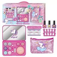 Zabawki interaktywne dla dzieci - Zestaw Kosmetyków Kosmetyczka Uroczy Jednorożec Cienie Lakiery Naklejki - miniaturka - grafika 1