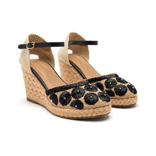 GIOSEPPO Bennett, sandały na koturnie espadryle damskie, czarne, 41 EU, Czarny (Black), 41 EU - Espadryle damskie - miniaturka - grafika 1