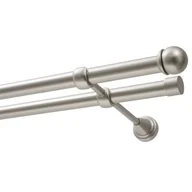 Karnisze - Karnisz DECASTYL Gałka Max podwójny 200 cm Chrom Satyna - miniaturka - grafika 1