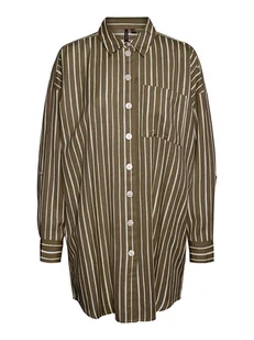 Vero Moda Koszula "Ilisa" w kolorze oliwkowo-białym - Koszule damskie - miniaturka - grafika 1